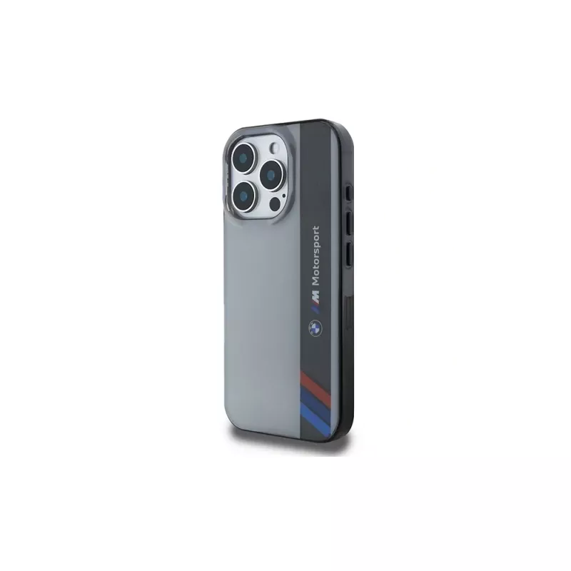 BMW Motorsport hardcase voor Apple iPhone 16 Pro 6,3 inch grijs IML Vertical Stripe