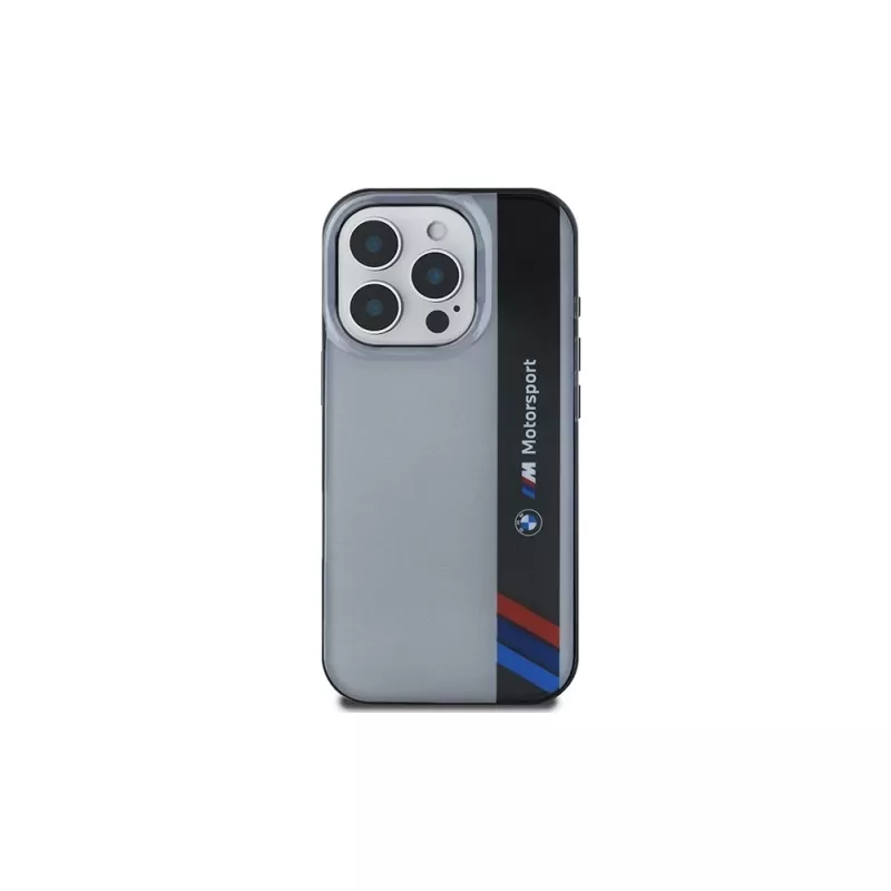 BMW Motorsport hardcase voor Apple iPhone 16 Pro 6,3 inch grijs IML Vertical Stripe