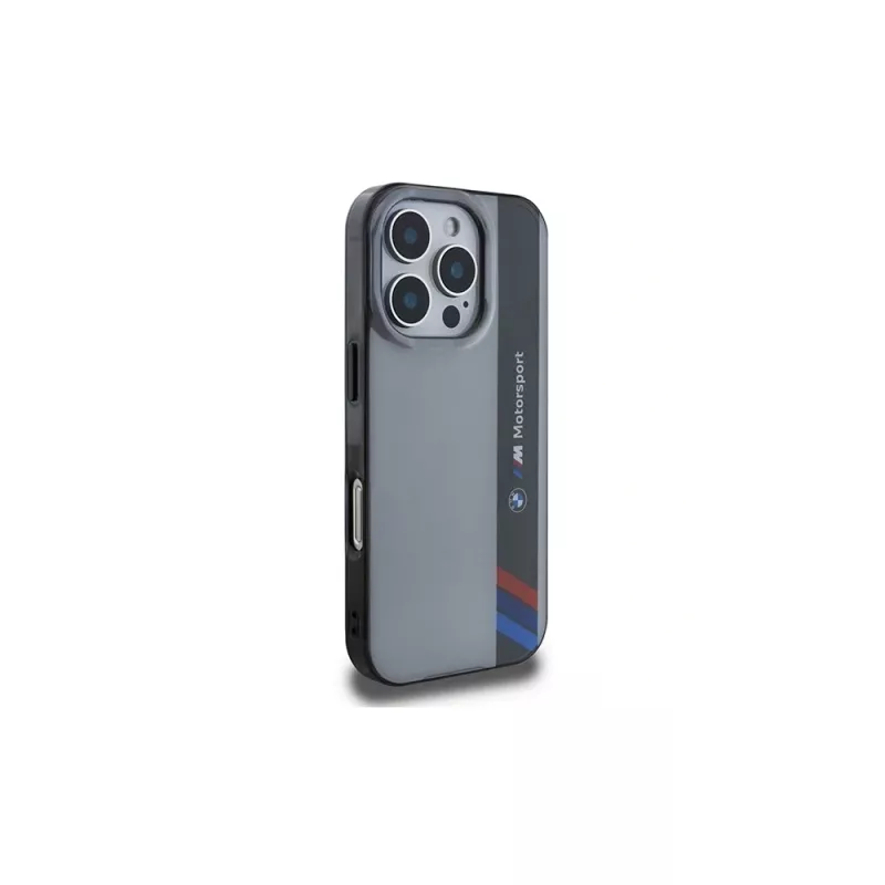 BMW Motorsport hardcase voor Apple iPhone 16 Pro 6,3 inch grijs IML Vertical Stripe