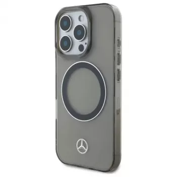 Mercedes-Benz iPhone 16 Pro Max 6,9 inch hardcase zilveren ring MagSafe zwart