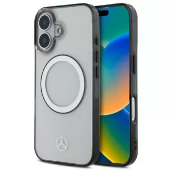 Mercedes-Benz MEHMP16S23HUOKC iPhone 16 6,1 inch transparante hardcase met gedrukt logo MagSafe