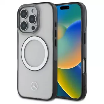 Mercedes-Benz MEHMP16L23HUOKC iPhone 16 Pro 6,3 inch Transparante hardcase met opgedrukt logo en MagSafe