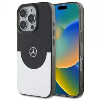 Mercedes-Benz MEHMP16L23HBIGK hardcase Double Layer BiColor MagSafe voor iPhone 16 Pro 6.3 zwart/zilver