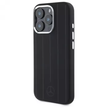 Mercedes-Benz iPhone 16 Pro Max 6,9 inch siliconen hardcase met verticale tonstrepen en MagSafe - zwart