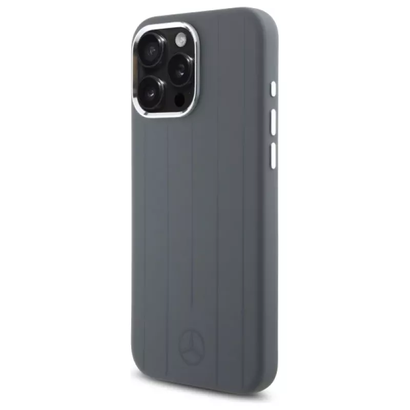 Mercedes-Benz iPhone 16 Pro Max 6,9 inch hardcase siliconen grijs Vertical Tonal Stripes MagSafe