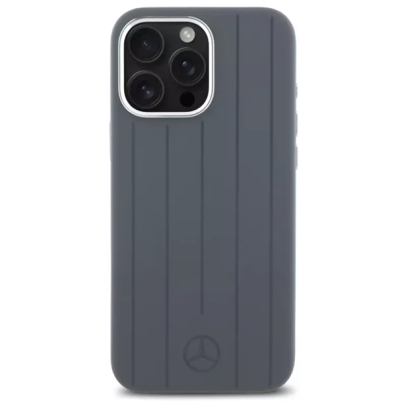 Mercedes-Benz iPhone 16 Pro Max 6,9 inch hardcase siliconen grijs Vertical Tonal Stripes MagSafe