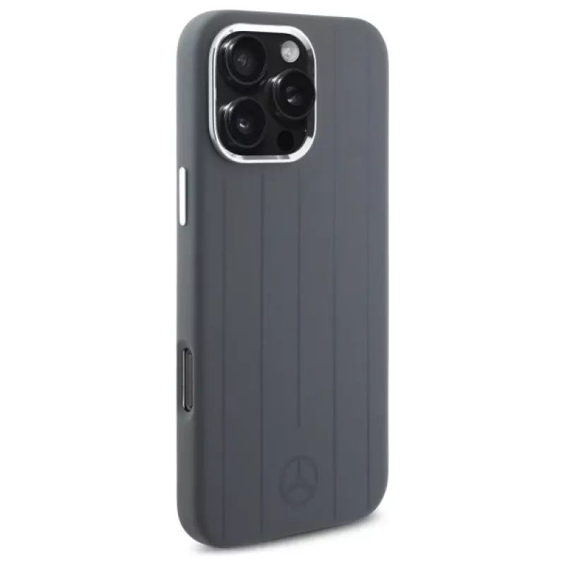 Mercedes-Benz iPhone 16 Pro Max 6,9 inch hardcase siliconen grijs Vertical Tonal Stripes MagSafe