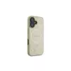 Guess Saffiano Peony Classic Logo MagSafe case voor iPhone 16 (goud)