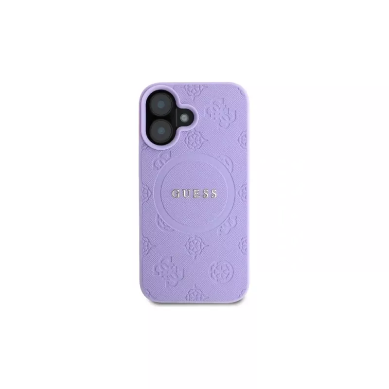 Guess GUHMP16MPSAPSMEU iPhone 16 Plus 6,7 inch paars hardcase Saffiano Peony Classic Logo MagSafe