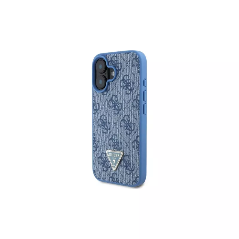 Guess GUHCP16SP4TDSCPB iPhone 16 6.1 blauw hardcase leer metaal logo strass crossbody