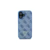 Guess GUHCP16SP4TDSCPB iPhone 16 6.1 blauw hardcase leer metaal logo strass crossbody