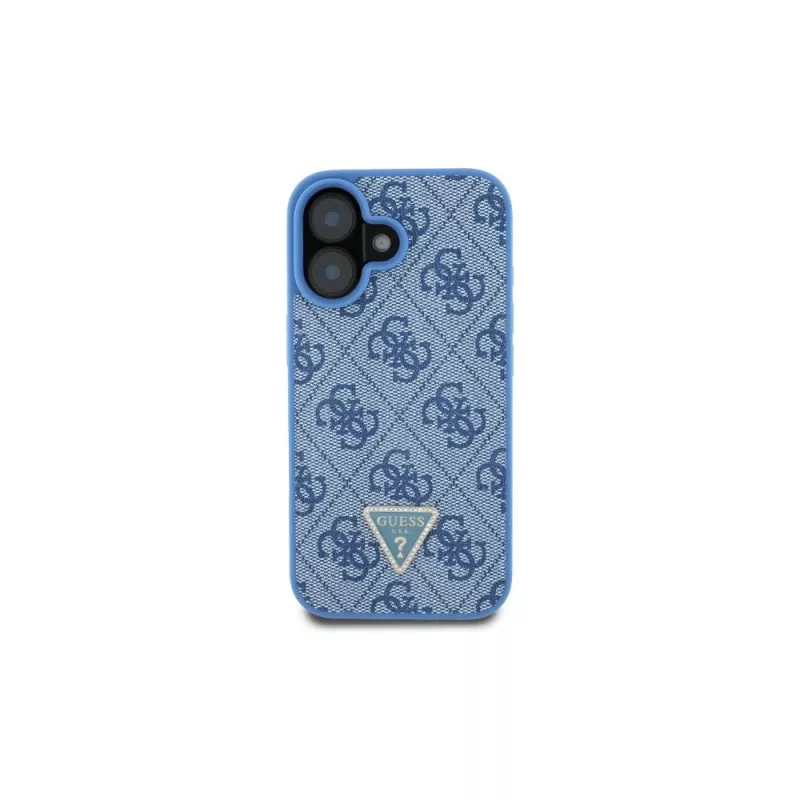 Guess GUHCP16SP4TDSCPB iPhone 16 6.1 blauw hardcase leer metaal logo strass crossbody
