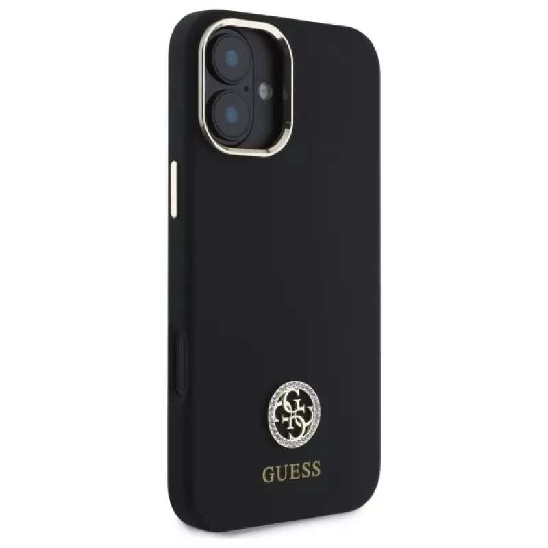 Guess GUHCP16SM4DGPK iPhone 16 6,1 inch zwart hardcase siliconen logo strass 4G