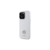 Guess GUHCP16LM4DGPH iPhone 16 Pro 6,3 inch witte siliconen hoes met strass logo 4G