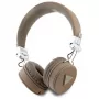Guess Grained Classic Round Shape draadloze Bluetooth over-ear hoofdtelefoon met ENC, bruin
