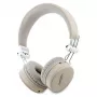 Guess Grained Classic Round Shape draadloze Bluetooth over-ear hoofdtelefoon met ENC, beige
