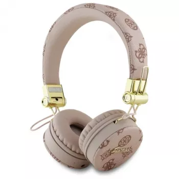 Guess Peony Script Round Shape draadloze over-ear hoofdtelefoon met ENC, bruin
