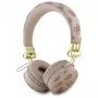 Guess Peony Script Round Shape draadloze over-ear hoofdtelefoon met ENC, bruin