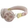 Guess Peony Script Round Shape draadloze over-ear hoofdtelefoon met ENC, bruin