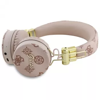 Guess Peony Script Round Shape draadloze over-ear hoofdtelefoon met ENC, bruin