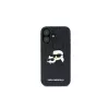 Karl Lagerfeld Monogram Karl & Choupette Head Pin case voor iPhone 16 (zwart)