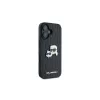 Karl Lagerfeld Monogram Karl & Choupette Head Pin case voor iPhone 16 (zwart)