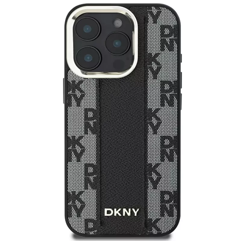 DKNY DKHMP16LPCPVSLK hard case voor Apple iPhone 16 Pro, 6,3 inch, zwart, ruitpatroon, MagSafe