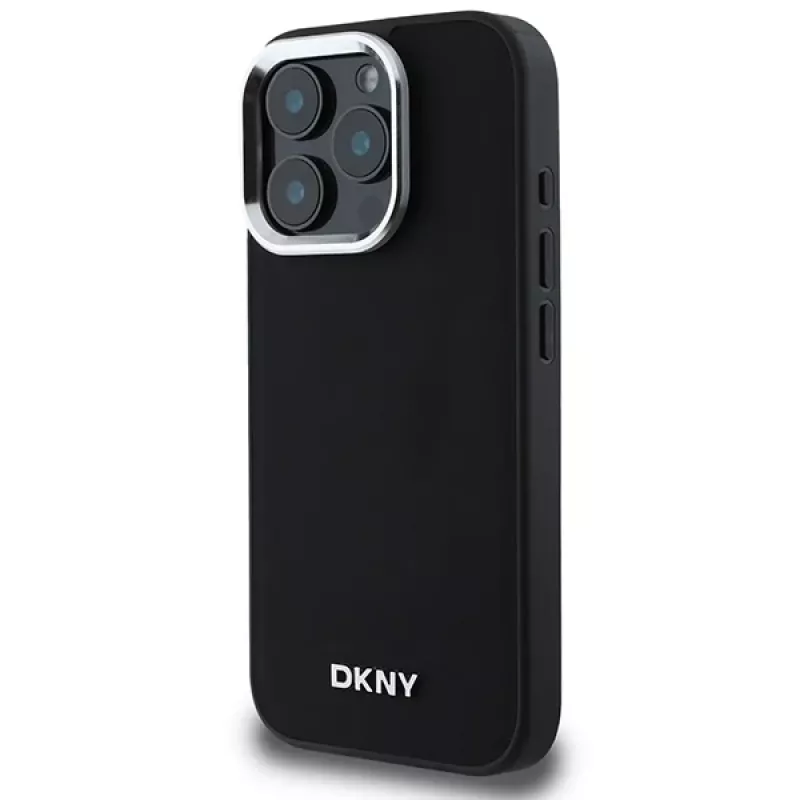 DKNY DKHMP16XPSCMCLK hard case voor Apple iPhone 16 Pro Max 6,9 inch zwart zilver logo MagSafe