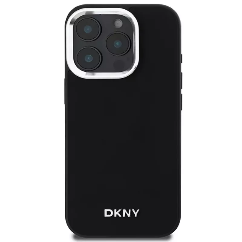 DKNY DKHMP16XPSCMCLK hard case voor Apple iPhone 16 Pro Max 6,9 inch zwart zilver logo MagSafe