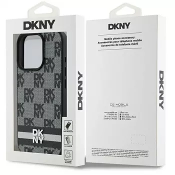 DKNY DKHCP16LPCPTSSK hard case voor Apple iPhone 16 Pro 6,3 inch zwart ruitpatroon & bedrukte strepen