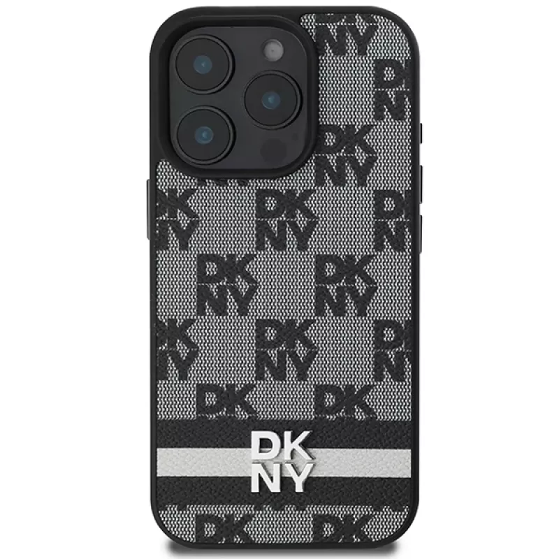 DKNY DKHCP16XPCPTSSK hard case voor iPhone 16 Pro Max 6,9 inch zwart ruitpatroon & bedrukte strepen