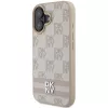 DKNY DKHCP16SPCPTSSP hard case voor Apple iPhone 16 6,1 inch roze ruitpatroon & bedrukte strepen