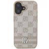 DKNY DKHCP16SPCPTSSP hard case voor Apple iPhone 16 6,1 inch roze ruitpatroon & bedrukte strepen