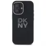 DKNY DKHCP16SSMCBSK iPhone 16 6.1 hard case liquid silicone metal logo zwart