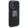 DKNY DKHCP16SSMCBSK iPhone 16 6.1 hard case liquid silicone metal logo zwart