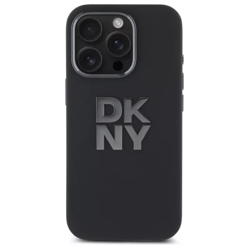 DKNY DKHCP16XSMCBSK iPhone 16 Pro Max 6,9 inch hard case liquid silicone metal logo - zwart