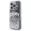 DKNY DKHCP16LLBNAEK iPhone 16 Pro 6,3 inch zwarte hardcase Liquid Glitter Arch Logo