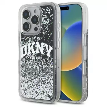 DKNY DKHCP16XLBNAEK iPhone 16 Pro Max 6,9 inch hard case liquid glitter arch logo zwart