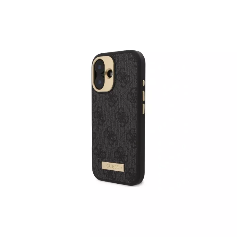Guess GUHMP16SU4GPRK iPhone 16 6.1 hardcase 4G Logo Plate MagSafe zwart