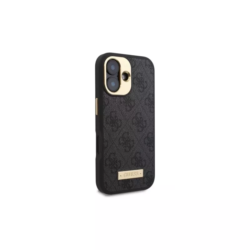 Guess GUHMP16SU4GPRK iPhone 16 6.1 hardcase 4G Logo Plate MagSafe zwart