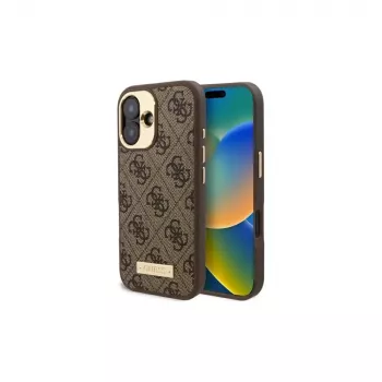 Guess GUHMP16MU4GPRW iPhone 16 Plus 6,7 inch bruine hardcase 4G Logo Plate MagSafe