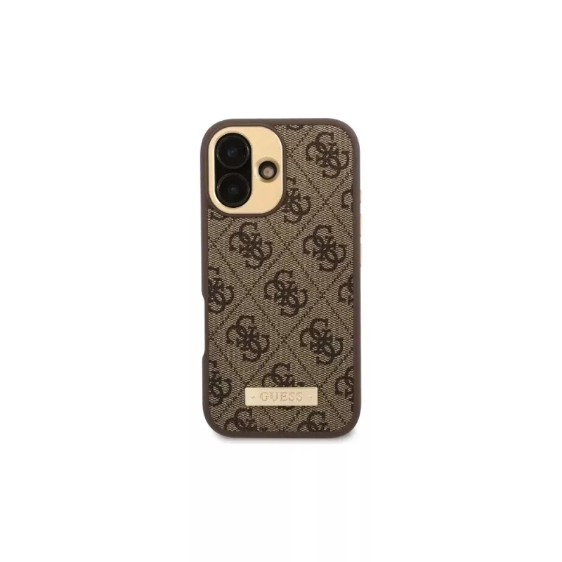 Guess GUHMP16MU4GPRW iPhone 16 Plus 6,7 inch bruine hardcase 4G Logo Plate MagSafe