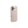 Guess GUHMP16SU4GPRP iPhone 16 6,1 inch roze hardcase met 4G-logo-plaat en MagSafe