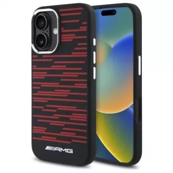 AMG AMHMP16S24SSRRK iPhone 16 6,1 zwarte hardcase Silicone Graphics MagSafe
