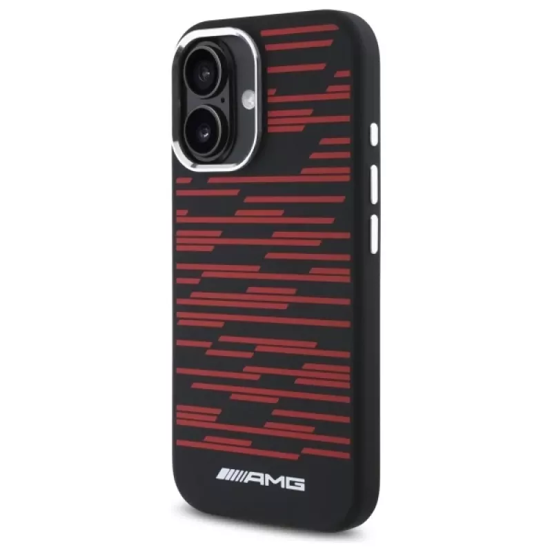 AMG AMHMP16S24SSRRK iPhone 16 6,1 zwarte hardcase Silicone Graphics MagSafe