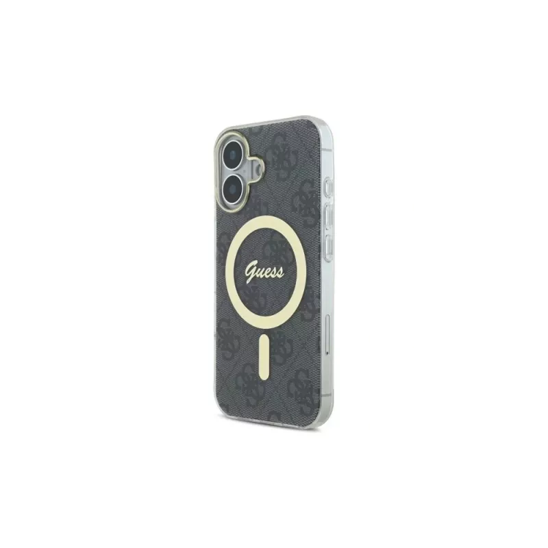Guess GUHMP16SH4STK hardcase voor Apple iPhone 16 6,1 inch zwart IML 4G MagSafe