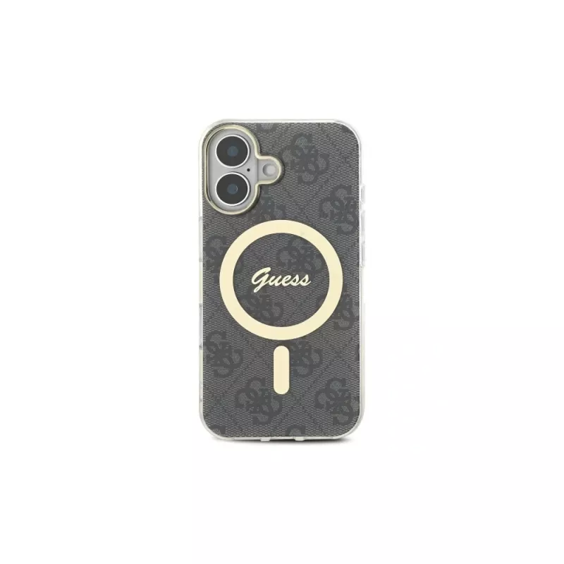 Guess GUHMP16SH4STK hardcase voor Apple iPhone 16 6,1 inch zwart IML 4G MagSafe