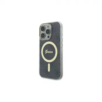 Guess GUHMP16LH4STK hardcase voor Apple iPhone 16 Pro 6,3 inch zwart IML 4G MagSafe