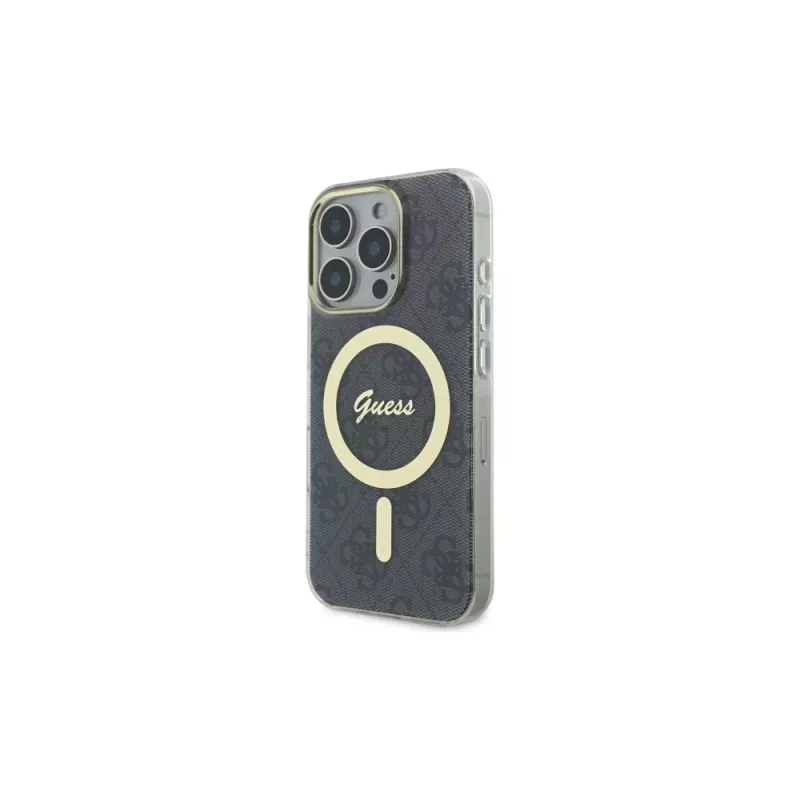 Guess GUHMP16LH4STK hardcase voor Apple iPhone 16 Pro 6,3 inch zwart IML 4G MagSafe
