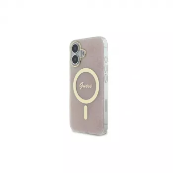 Guess GUHMP16SH4STP hardcase voor Apple iPhone 16 6,1 inch roze IML 4G MagSafe